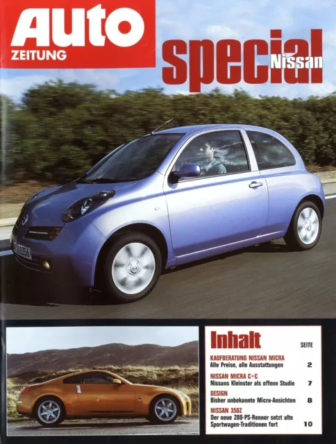 Nissan Micra und 350Z im Sonderdruck Auto Zeitung Special 2003 reprint herdruk