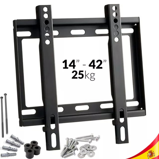 SOPORTE TV PARED LCD LED PLASMA 14" a 42" 25kg AJUSTABLE ROBUSTO FLAT BRACKET