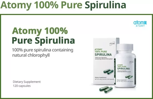 Atomy 100% Pure Spirulina containing natural chlorophyll 400mg X120 Capsules