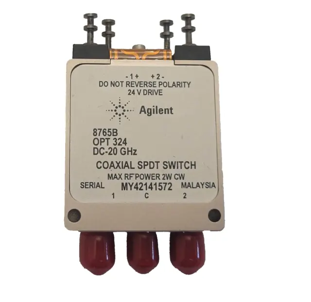 Agilent HP 8765B OPT 324 SMA SPDT RF Switch DC-20 GHz 2W 24V High reliability
