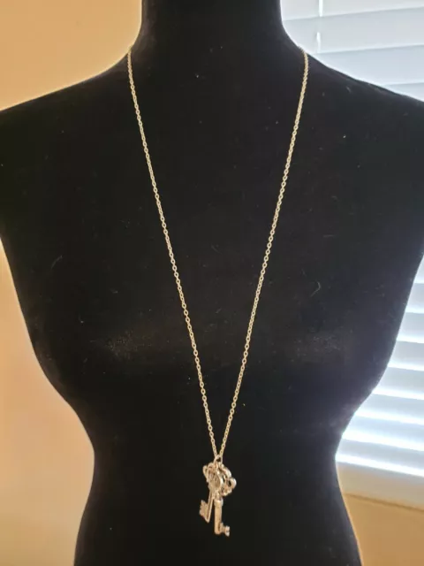 American Eagle Outfitters AEO Silver Keys Necklace Long