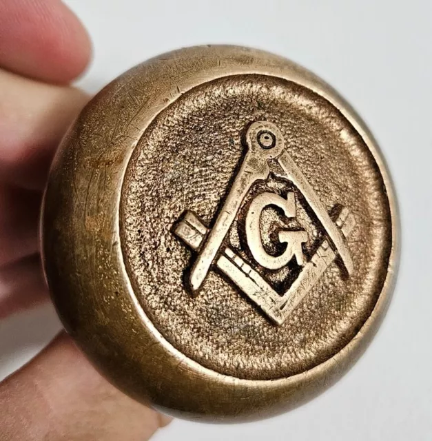 Antique Door Knob Masonic Mason Door Knob P-80513 Letter G God Compass Square