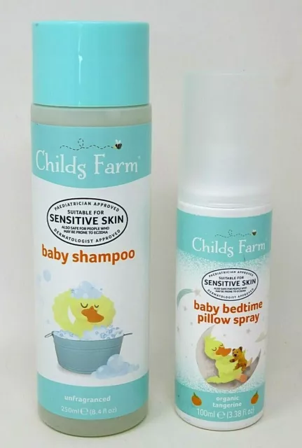 Childs Farm Baby Unfragranced Shampoo & Organic Bedtime Tangerine Pillow Spray