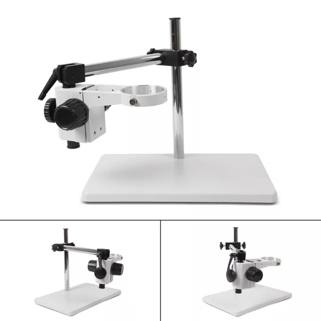 Stereo Microscope Table Boom Stand Focusing Holder Multi-Axis Rotation 76mm Ring