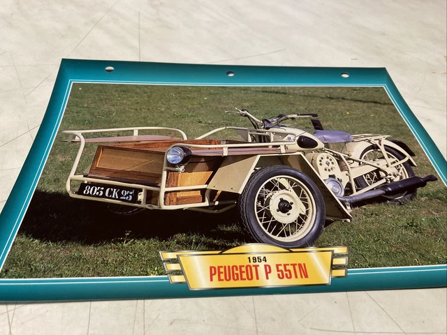 PEUGEOT 125 P55TN 1954 triporteur fiche carte moto passion collection