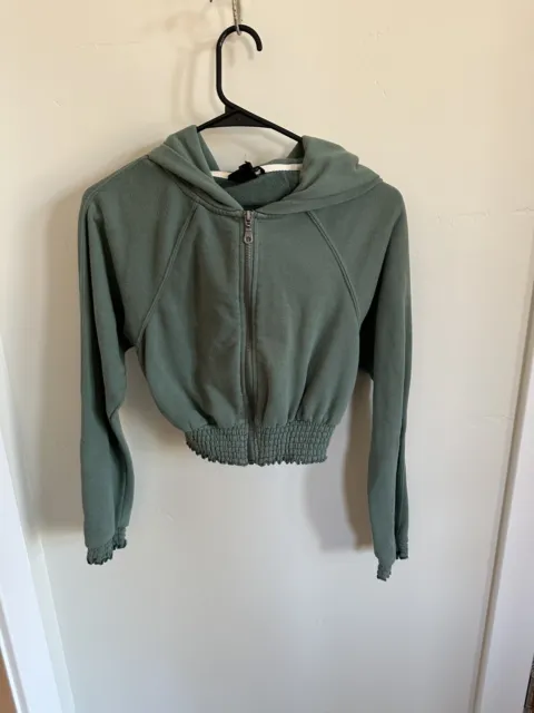 Out From Under Women’s Sweatshirt Size Medium Hoodie Hooded Full Zip Cropped