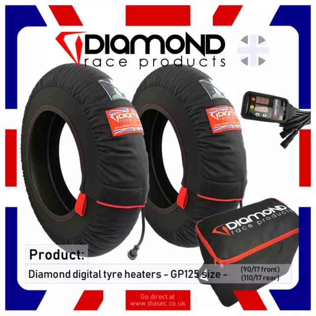 Diamond Race Products - Digital Neumático Calentadores De / Para GP125, 90/17 ,