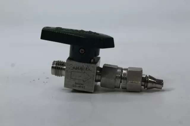 SWAGELOK SS-4P4T Quarter Turn Instrument Plug Valve 1/4 in Tube Fitting