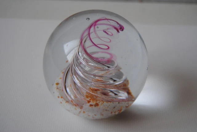 Lot X2 Presse Papier Boule Sulfure Tourbillon 9X8 Cm Tbe Murano