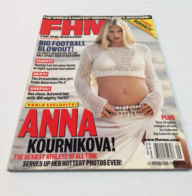 FHM For Him Magazine September 2001 Anna Kournikova The Sexiest Athlete