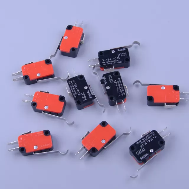 10x Mini Micro Roller Lever Limit Switch SPDT Microswitch Fit for Electric Tools