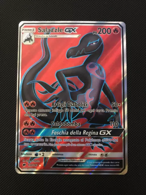 Pokemon Salazzle Gx 132/147 Full Art Ultra Rara Holo MINT ombre infuocate