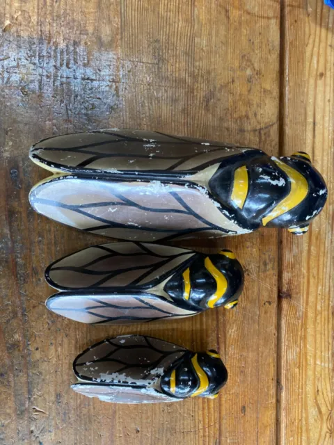 Antique Ceramic Wall Pockets Wasps in Sizes Rare Shabby Chic Rustic