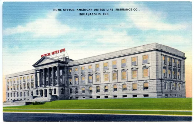 American United Life Insurance Co Home Office Indianapolis IN VTG Linen Postcard