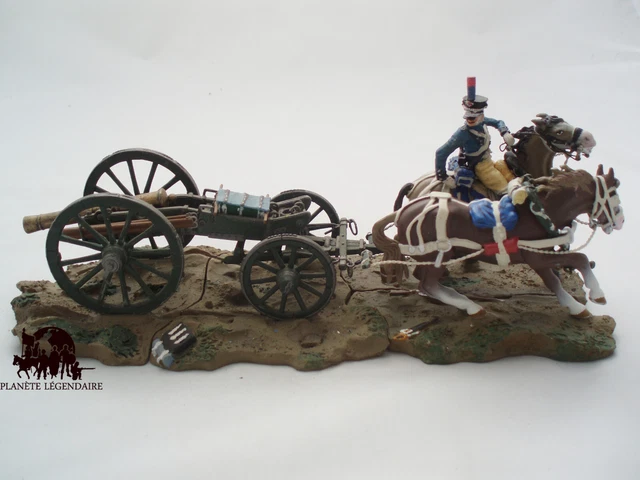 Attelage D'artillerie CBG - Plomb Peint - Longueur 22 Cm - État De Jeu