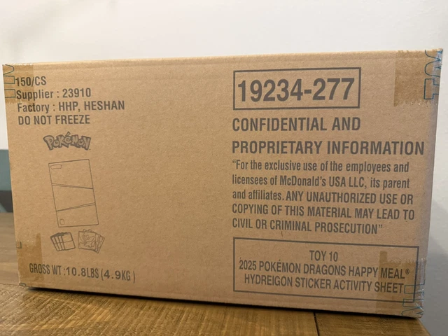 2025 POKÉMON HYDREIGON McDonald’s Happy Meal Case Of 150 Toy 10 476.83