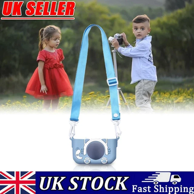Portable Mini Cartoon Camera Cover Adjustable Silicone Shell (Blue Cat)