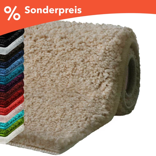 Badematte SKY Soft Badezimmerteppich Shaggy-Optik Badvorleger waschbar 15 Farben