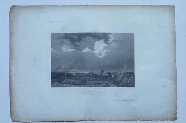 Grande Ancienne Gravure," Siege De Dantzig ",Galerie Versailles,Gavard,Skelton