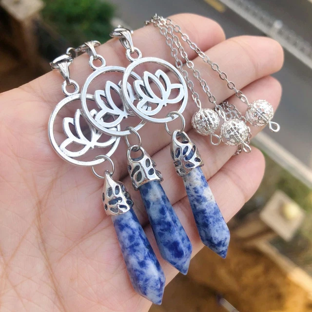 3pcs Sodalite Stone Chakra Pendulum Pendant Energy Power Reiki Healing Amulet