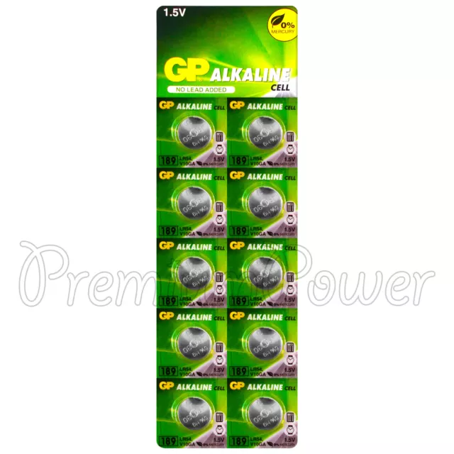 10 X Gp Alcaline 189 Piles LR54 AG10 389A LR1130 A120 Bouton Cellule