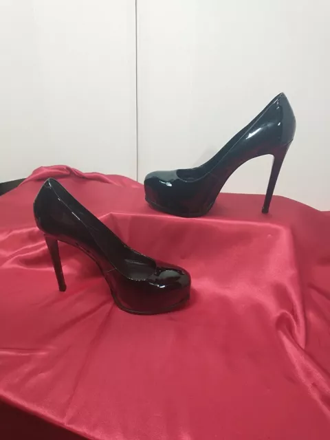 Kelsi Dagger Womans SZ 8.5 Patent Leather Pumps Platform Heels, Black 2