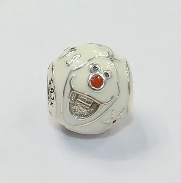 New Authentic Pandora Charm Disney Olaf Sterling Silver Bead 791794ENMX Bead