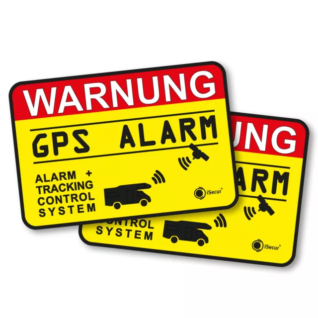 2 Hinweis-Aufkleber GPS Alarm Tracking System I hin_438 I 6 x 4 cm innenklebend