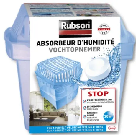 Absorbeur d'humidité + 1 recharge tabs pour 20m² RUBSON