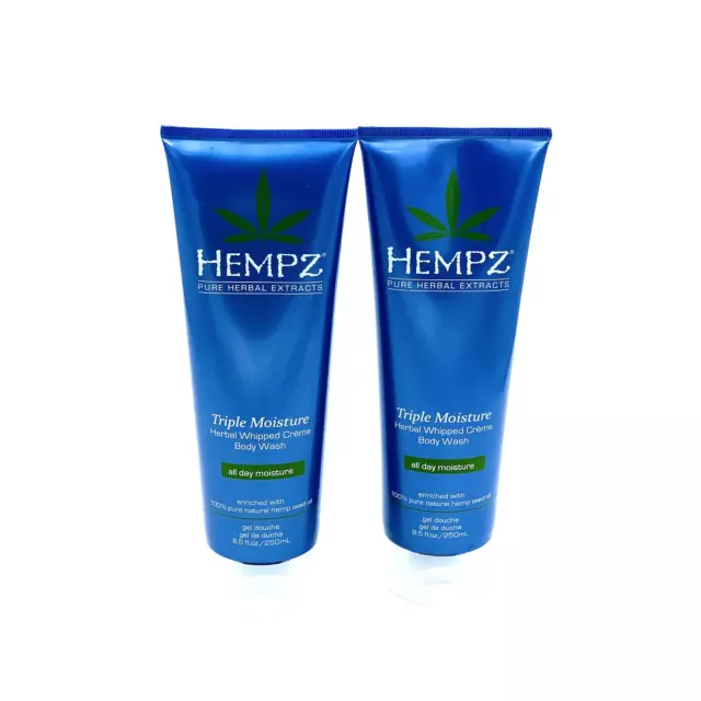 2x Hempz Body Wash Moisture Herbal Whipped Creme 8.5 fl oz each NEW