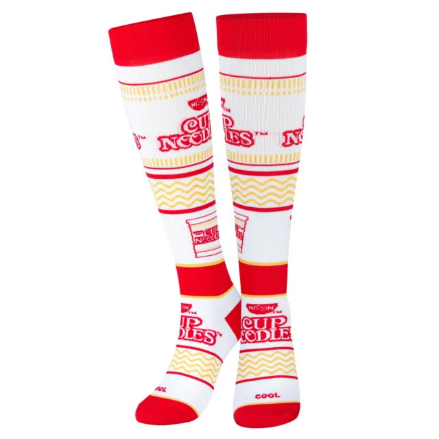 Cool Socks, Womens, Knee High Compression Socks, Cup Noodles Print