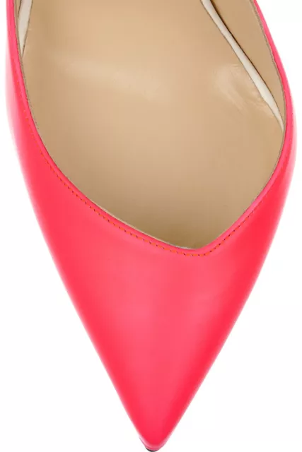 Christian Louboutin Dalida 120 Fluo Matte Coral Neon Curve Heel Pump 40.5 $965 3