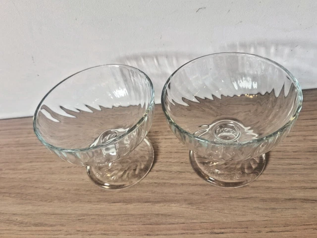 Lot De 4 Coupes à Glace En Verre Tulipe (12 Cm, Vintage France)