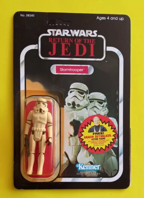Moc Stormtrooper Vintage Star Wars Rotj 77 Cardato Posteriore Originale Kenner Sigillato