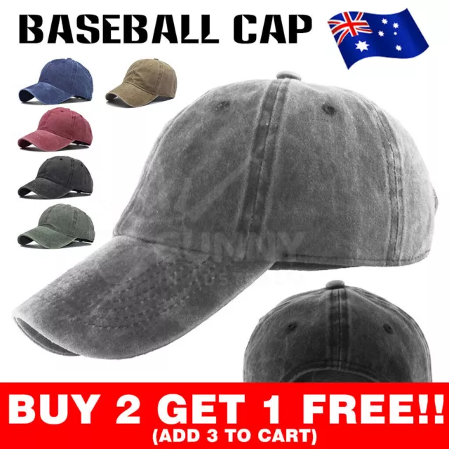 Men Plain Washed Cap Casual Cotton Adjustable Baseball Cap Blank Solid sport Hat