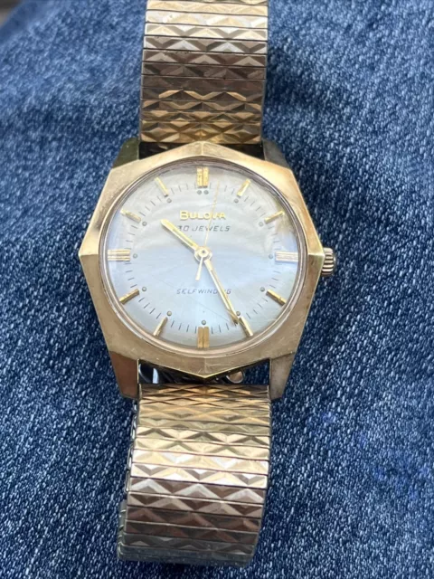 VINTAGE 1967 BULOVA Men's Watch Self Winding 30 Jewel 10K Gold Filled ...