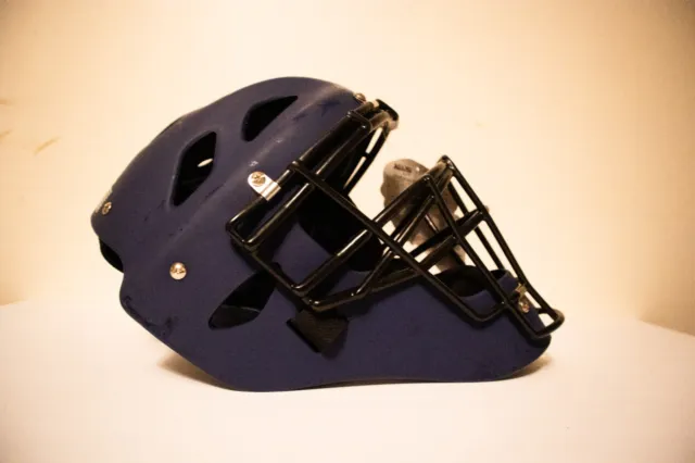 NEW Adam's USA Hockey Style Catcher's Helmet Mask L - XL Navy Blue CH4001