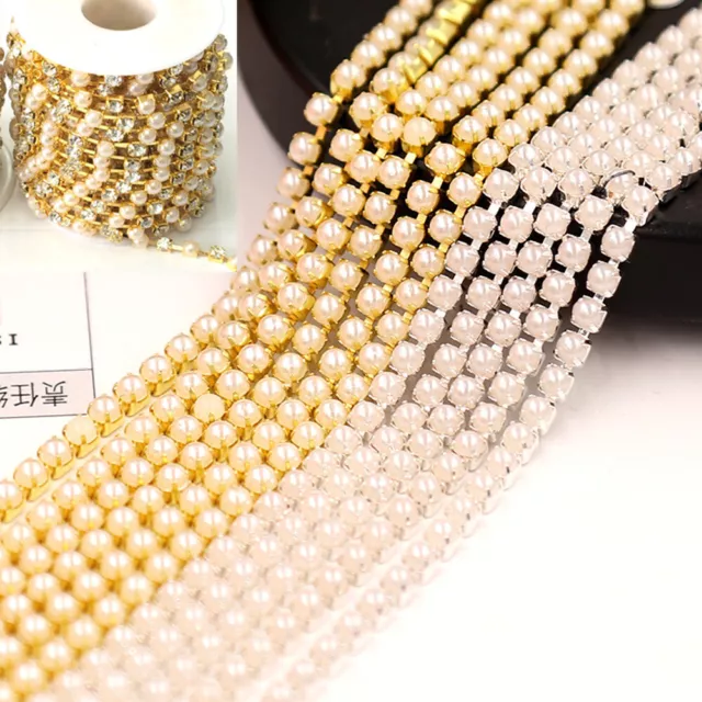 Rhinestone Close Chain Ribbon Sparkle Trim for Garment Shoes Decor DIY Accessory 2