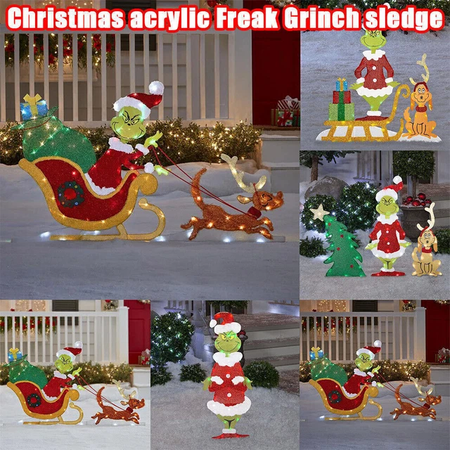WEIHNACHTEN ORNAMENTE GRINCH Kopf Hände Party Weihnachtsbaum Kranz