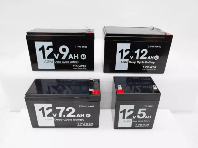 12V AGM Deep Cycle Battery 5Ah 1.57kg 7Ah 2.1kg 9Ah 2.5kg 12Ah 3.5kg heavy duty
