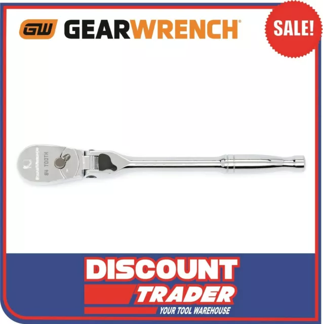 GEARWRENCH 81015T 1/4″ Drive 90 Tooth Locking Flex Head Teardrop Ratchet 7″ 178m