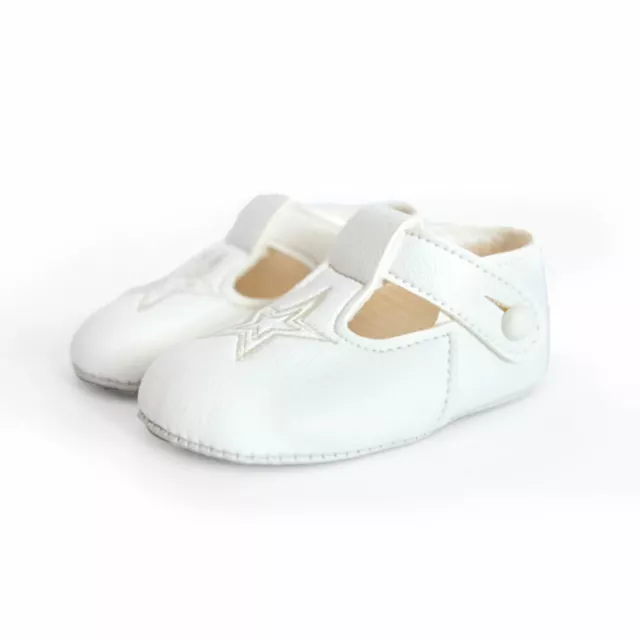 Baby Christening Pram Shoes Pre-walkers Early Days Baypods Girls Boys Star 0-3UK