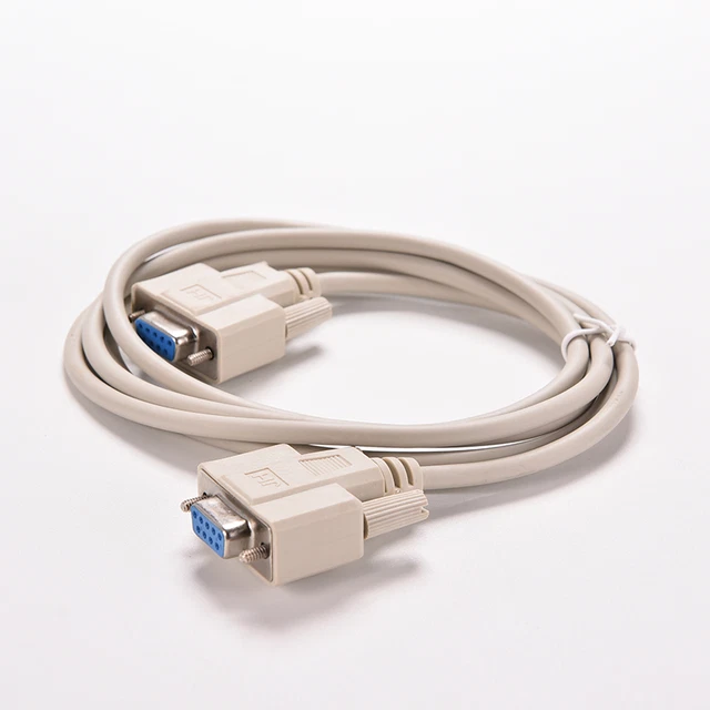 WHITE RS232 NULL Modem Cable Female to Female DB9 5ft 1.5m Cross