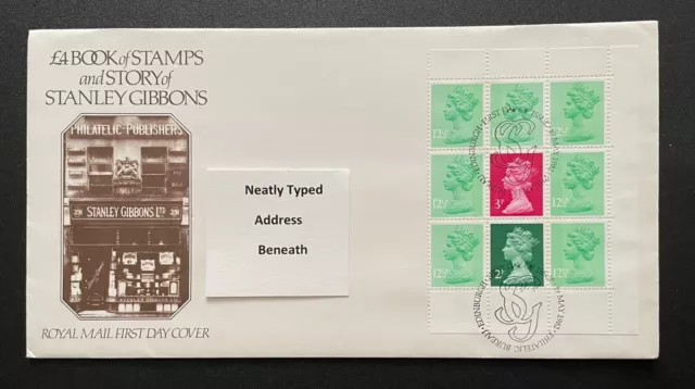 1982 Gibbons Booklet Pane FDC. With Bureau Handstamp.