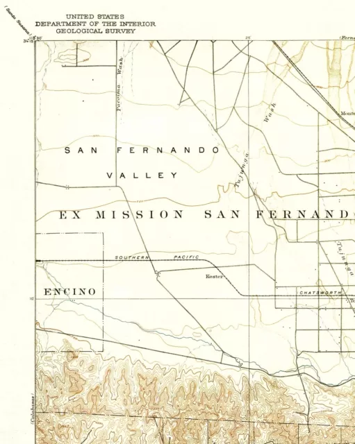 Topo Map - Santa Monica California Quad - USGS 1893 - 23 x 28.81 2