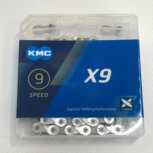 KMC X9.93 Chain — AUS Stock — Bicycle Bike MTB Road 11/128" — 9 Speed Silver