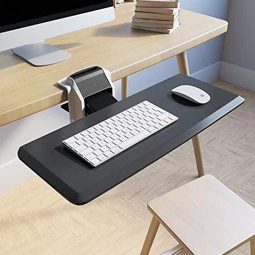 Saemoza Adjustable Keyboard Tray Sturdy C Clamp Mount System Adjustable Heigh...