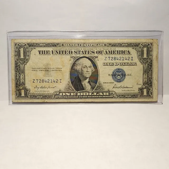 1935 F US Silver Certificate $1 Dollar Note Blue Seal 142I
