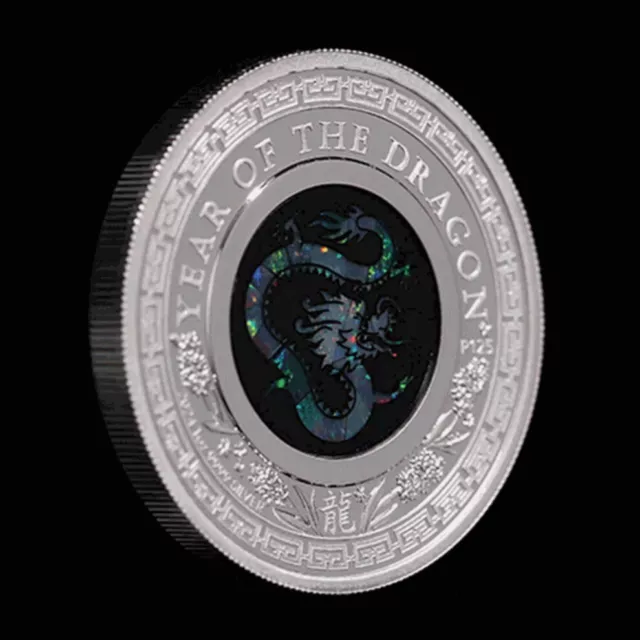 AUSTRALIAN OPAL LUNAR Series 2024 Year of the Dragon 1oz Silver Proof