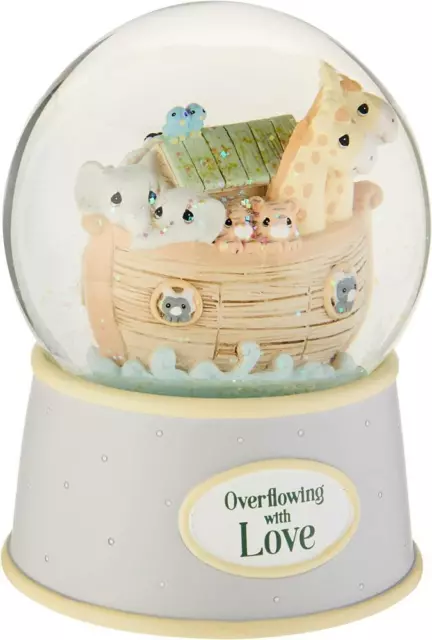 Overflowing with Love Noah's Ark Musical Resin Nursery Decor Snow Globe